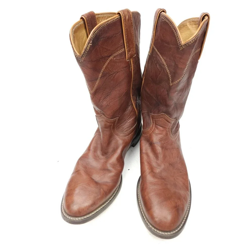Justin Boots Brown Leather Western Cowboy Boot